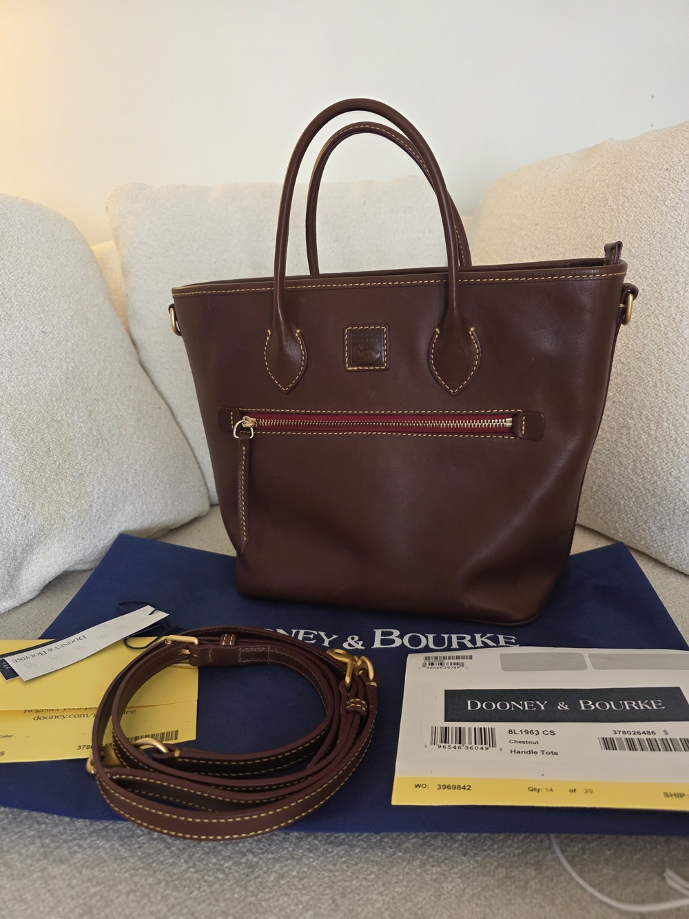 Dooney & Bourke Florentine Top Handle Tote (Chestnut)